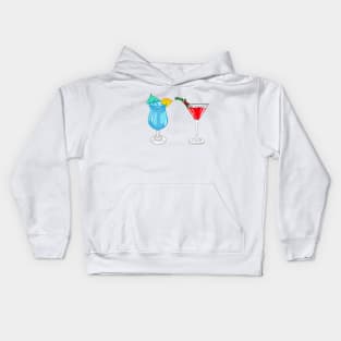 Cocktail cartoon illustration Kids Hoodie